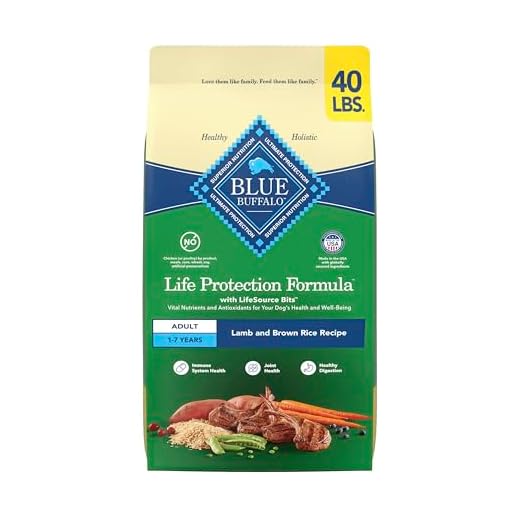 Blue Buffalo Life Protection Formula Adult Dry Dog Food, Helps Build and Maintain Strong Muscles, Made with Natural Ingredients, Lamb & Brown Rice Recipe, 40-lb. Bag