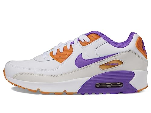 Nike Air Max 90 LTR - Zapatos para niños grandes, Blanco/Action Grape/Phantom/Citron Tint, 25.5 cm