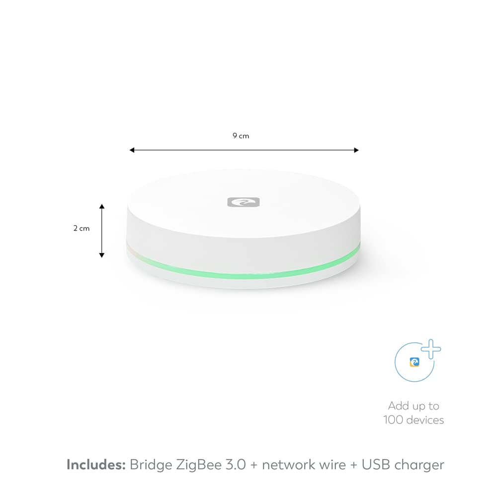 Garza – ZigBee 3.0-Bridge für zu Hause. Verbinden Sie bis zu 100 Zigbee-Geräte mit einem stabilen und sicheren Netzwerk. Kompatibel mit Zigbee-Geräten Anderer Marken, Alexa und Google Assistant.
