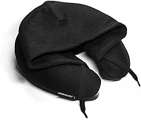 RESFNSE U Shaped Car Neck Pillow Hat Travel Body Pillows With Car-Black