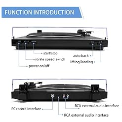 Tourne-disque avec couvercle anti-poussière transparent Tourne-disque en vinyle Haut-parleurs stéréo intégrés Bluetooth… - Les Beatles, Paul McCartney, John Lennon, RIngo Starr, George Harrison Tourne-disque avec couvercle anti-poussière transparent Tourne-disque en vinyle Haut-parleurs stéréo intégrés Bluetooth… – Image 4