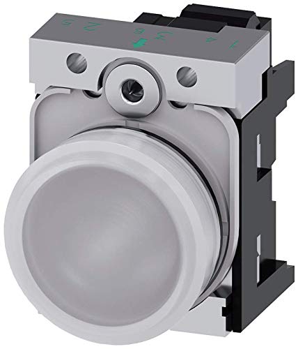 Voyant lumineux Siemens 3SU11526AA603AA0 blanc 22 mm en métal brillant IP69K
