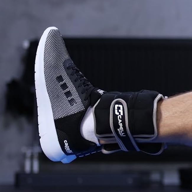 Capelli Sport Ankle and Wrist Weights, Adjustable Level Leg and Arm Weights, Black, 10 lbs, Set of 2