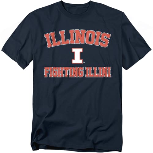 LOGOVISION University of Illinois Campus Classic Unisex Adult T Shirt, Navy, X-Large