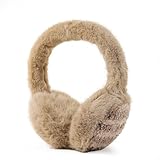 [PALAME] イヤーマフ レディース 防寒 耳当て 【零下保温・ふわふわしたタッチ・180度折畳み】 イヤーウォーマー 耳カバー 肉厚ボア 防風 保温 耳痛くない 滑り止め 超軽い コンパクト おしゃれ 通勤 通学 アウトドア (コーヒー)