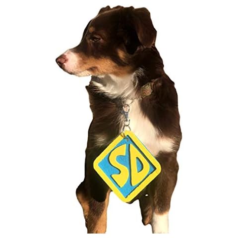 ComfyCamper SD Dog Halloween Costume Collar Tag for Small Medium Large Dog Puppy Puppies Cat Kitten - Clip-On Outfit Keychain Necklace Accessories - Pet Cosplay Roleplay Christmas, Medium, Yellow Cover