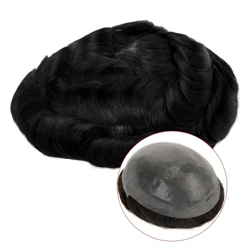 Topunique 0.08mm Thin Skin Hair System for Men, 8x10 Inch Size Knotless V-Looped Invisible Hairline