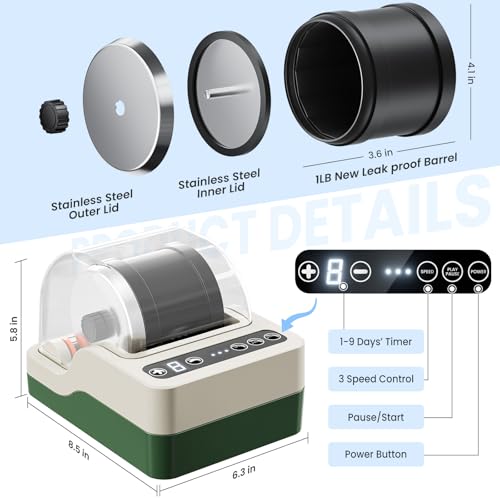 image for HopeRock Ultra Quiet Rock Tumbler Kit, Rock Polisher with Noise Reduct