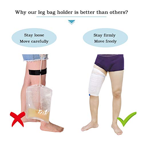 Image of Catheter Leg Bag Holder 2 Count Fabric Catheter Sleeves Urine Leg Bag Holder - Urinary Drainage Bag Stay in Place Urine Bags for Legs Foley Catheter Bag Holder Strap for Men or Women Wheelchairs (L)