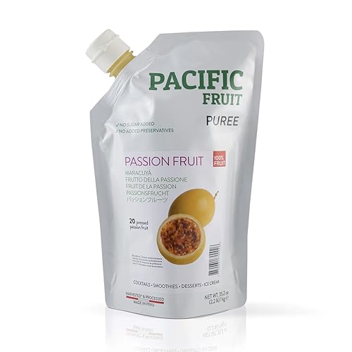 Pacific Fruit Püree Passionsfrucht 1kg Fruchtpüree für Smoothies Cocktails Mocktails & Limonaden als Füllung für Torten Muffins Macarons & Pralinen ideal zum Müsli Joghurt & Haferflocken (1)