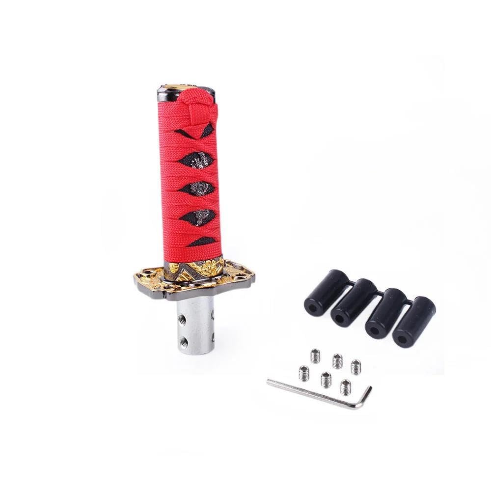 HYASDBWE Universal Car Racing Manual Gear Shift Knob Samurai Sword Car Gear Lever 10cm/15cm/20cm/26cm Gear Shifter Parts(Red,10cm)