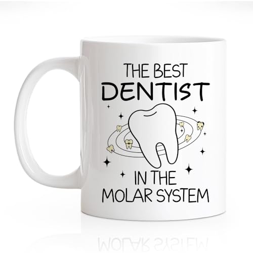 RZHV The Best Dentist, In The Molar System Funny Coffee Mug, Thank You Present for...