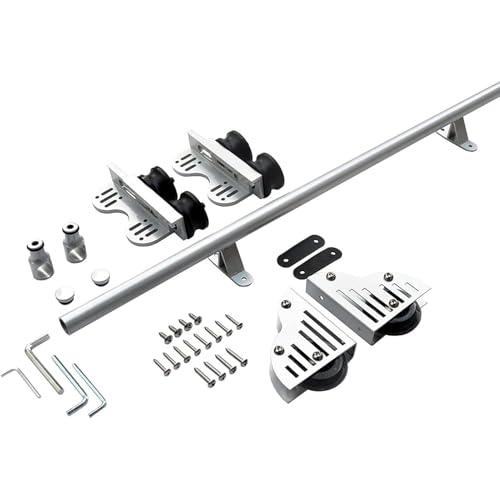 Kit matériel échelle coulissante tube rond argenté 600 cm pour loft et bibliothèque