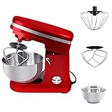 CUMPLE DIFERENTES NECESIDADES: Está equipado con ganchos para amasar, jaulas para batir huevos y varillas para revolver para satisfacer las diferentes necesidades de cocción. Hecho de acero inoxidable, el cabezal es reemplazable, lo que garantiza la seguridad de cocinar los alimentos.