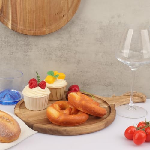 Set de 4 tablas redondas de madera 14 pulgadas con mango miniatura 4