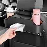 HOLDCY Car Back Seat Organizer with 2 Cup Holders, Tissue Storage, Black - Image 4