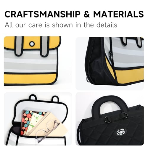 Original 2D Cartoon Backpack (Stripe), Fun Novelty Backpacks Bags for Women, Adults and Senior Year, for Campus, Daily Use and Travel3