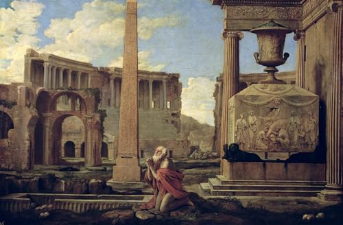 Poster image affiches et gravures Ermite ruines Nicolas tableau salon