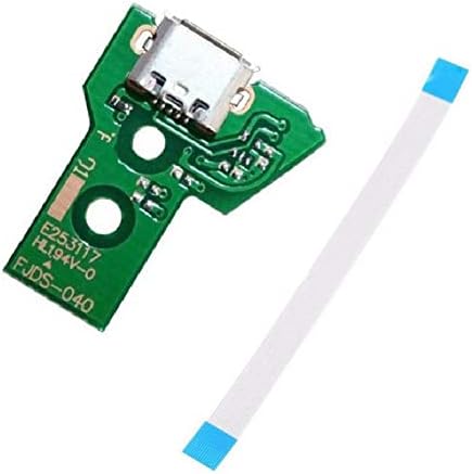 PS4 Controller USB Charging Port Charger Socket Board JDS-040 with 12 Pin Power Switch Flex Eject Ribbon Cable for Sony PlayStation 4 PS4 DualShock Controller