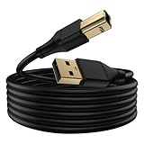 USB 2.0 Printer Cable 6FT - A to B Scanner Cord for HP, Canon, Brother, Dell, Samsung, Epson, Lexmark, Xerox - High Speed MiDi Cable for Audio Interface, Keyboard
