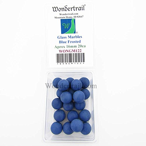 Wondertrail Celtic Blue Frosted 16mm Glass Marbles Pack of 20