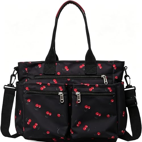 Image of Leopard Print Tote Bag for Women Everyday Work Cheetah Tote Canvas Shoulder Bag with Multiple Pockets for Travel Daily Use