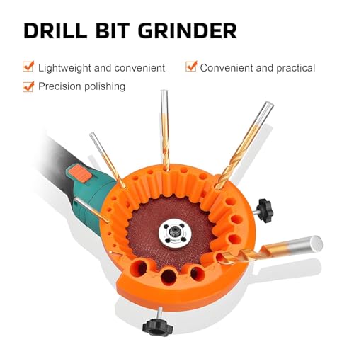 Image of AASONS Drill Bit Sharpener For 4inch (115mm) Angle Grinder Utility Attachment Multi Drill Bit /Screwdriver Tip Sharpening Tool For Full Size 0.5-13mm Drill Bits, Universal Drill Sharpener