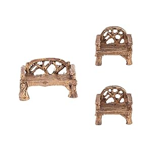 Cabilock 3Pcs Miniatuur Stoelen Fairy Dorp Micro Hars Bankje Stoel Fairy Tuinmeubelen Ornament Voor Poppenhuis…