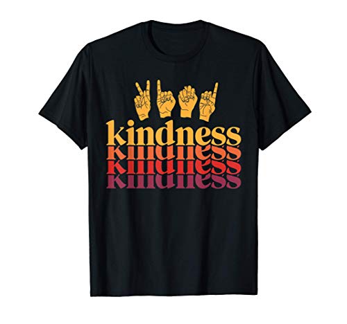 Retro Kindness Matter Deaf Awareness Shirt Sign Language T-Shirt