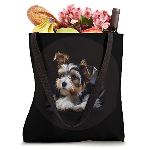 Bolso Tote con ilustración de perro Biewer Terrier Yorkie miniatura 4