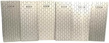 Yuejizhe 6Pcs Diamond Stone Sharpener,200/400/600/800/1000/1200 Sharpening Stone with Extra Fine/Coarse Plate for Garden,Outdoor Tools and Kitchen Knives