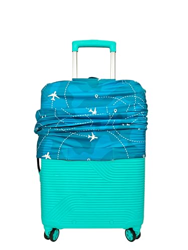 Image of Printed Luggage Cover for Traveling Bag & Suitcase - Stretchable & Scratchproof Trolley Protector with Velcro Lock & Lightweight Washable Material(Suitcase Bag Not Included, Only Cover in Product)