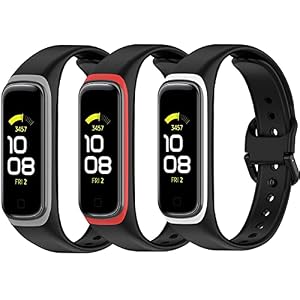 (3-pack bandjes compatibel met Samsung Galaxy fit 2 SM-R220 riem, klassieke vervangende zachte siliconen sportarmband armband armband voor Galaxy fit 2 SM-R220 Fitness Tracker..