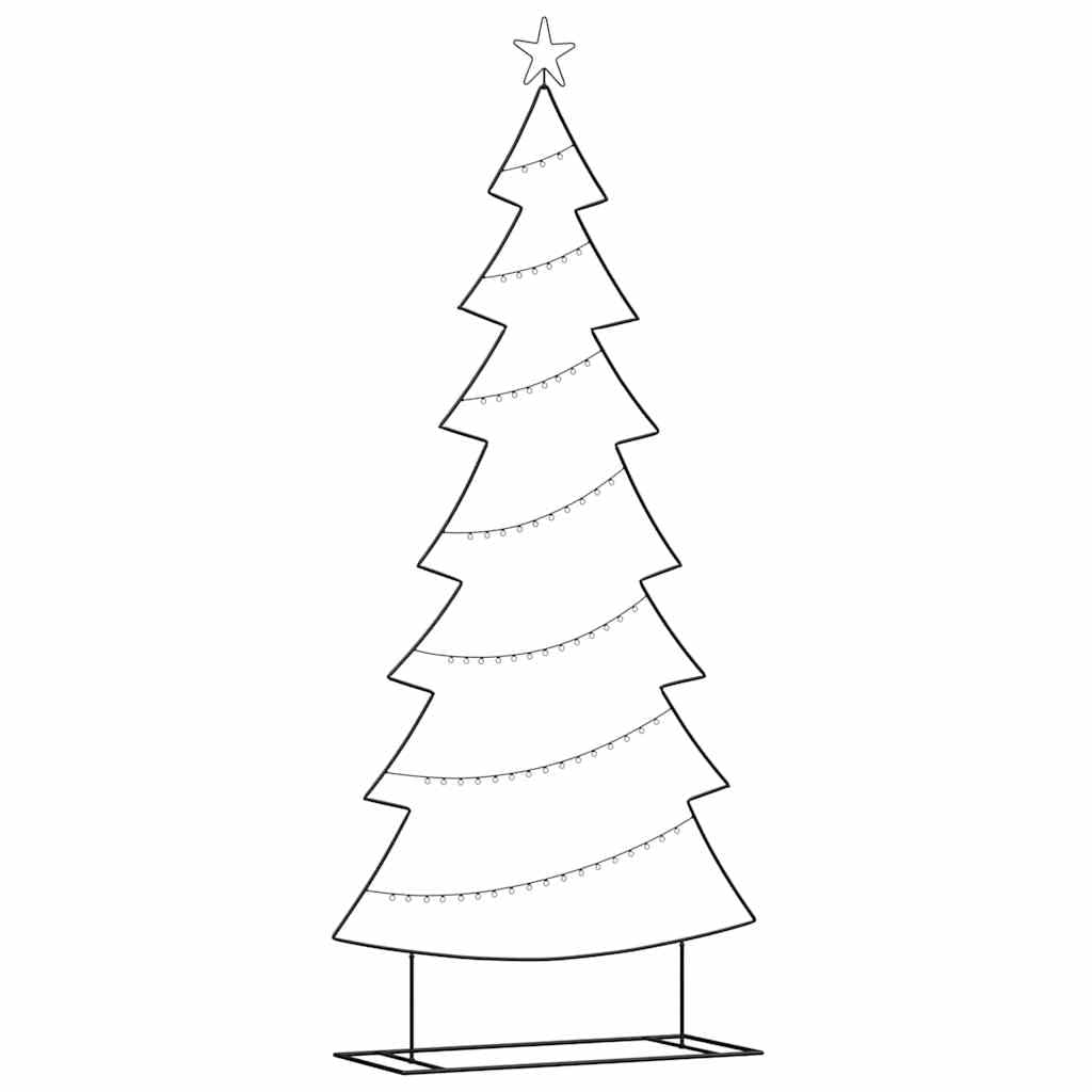 vidaXL Metal Christmas Tree with Stand Black 210 cm Steel, Living Room, Minimalist Metal Christmas Tree, Contemporary Decor for Holiday Display, Indoor Festive Accent