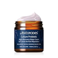 Culture Probiotic Night Recovery Water Cream – Facial Moisturiser with Hyaluronic Acid & Probiotics For Calm, Clear, Hydrated Skin – Dry Skin & Stressed Skin – 60ml