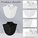 Falzqq 2 Pcs False Collar for Women Detachable Shirts Dickey Collar for Women Black White Collars Half Shirt Blouse