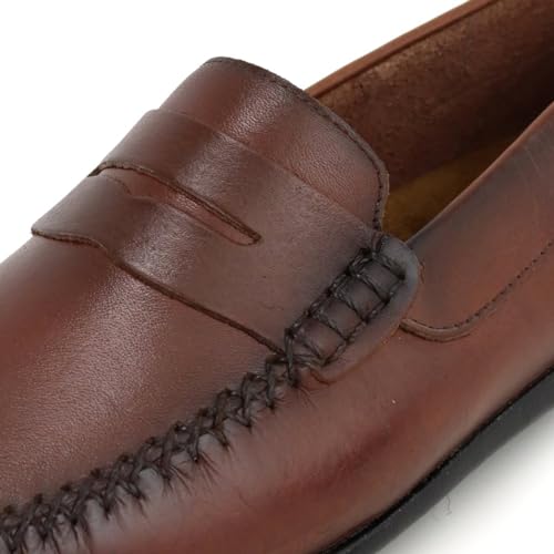 Sapato Mocassim Masculino, de couro, Palmilha espumada 602 (41, Conhaque)