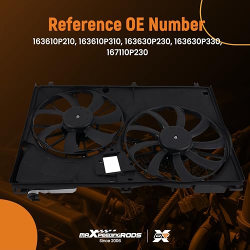 Image of maXpeedingrods Dual Engine Radiator Cooling Fan Assembly for Toyota Highlander 2014-2019, 167110P230 163630P330 TO3115187 163610P210 163610P310 163630P230 FA50592C