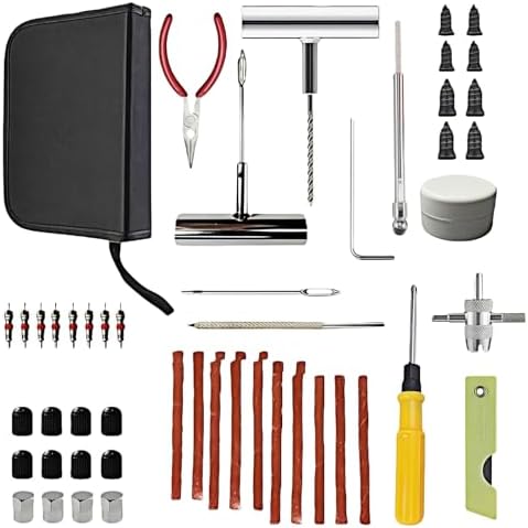 Tire Repair Kit - 55PCS Professional Plug & Patch Kit with Tire G...