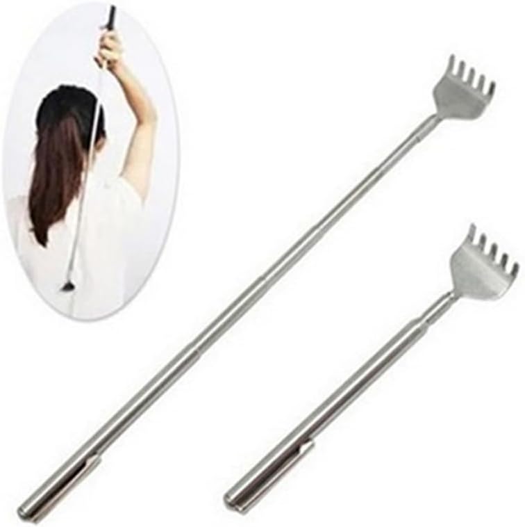 2pcs Stainless Steel Retractable Back Scratcher with Assorted Handles