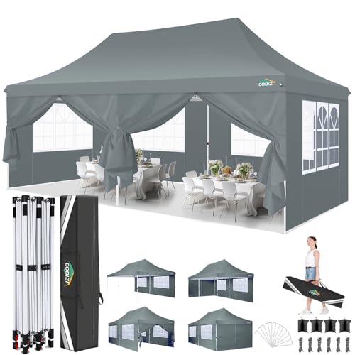 COBIZI Faltpavillon 3X6m Wasserdicht Stabil Pavillon 3x6m, Partyzelt Faltbar Anti-UV mit 6...
