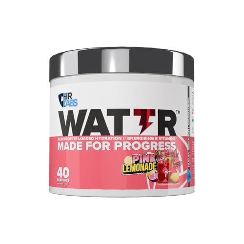 HR Labs WATTR™ Electrolyte Loaded Hydration Powder with Energising B Vitamins. 40 Servings, 320g, 7 Great Tasting Flavours (320g, Pink Lemonade)