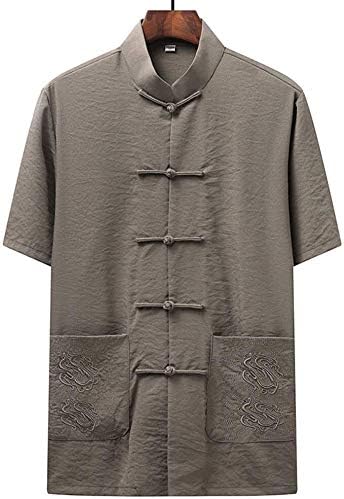 TaiChi Uniform,Tai Chi Clothing, Men Martial Art Jacket, Chinese Traditional Clothing China Ancient Costume Tangzhuang Kung Fu Long Sleeve Tai Chi Shirt Outfit Uniform(D_X-Large)