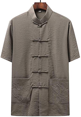 TaiChi Uniform,Tai Chi Clothing, Men Martial Art Jacket, Chinese Traditional Clothing China Ancient Costume Tangzhuang Kung Fu Long Sleeve Tai Chi Shirt Outfit Uniform(D_XXX-Large)