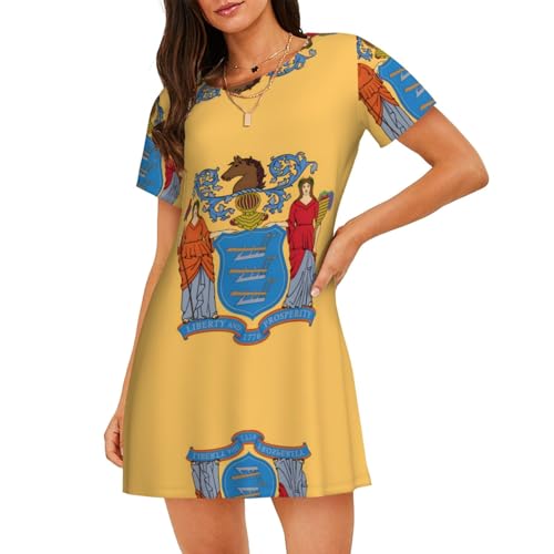 Chemise de nuit respirante New Jersey douce pour la peau, robe de nuit trapèze décontractée