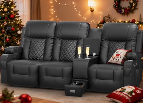 YONISEE 3 Seat Recliner Sofa, Large Reclining Sofa with Storage