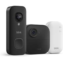 Blink Outdoor 4 and Wired Doorbell 2K+ newest model Two-year battery 1080p camera and 2K hardwired doorbell. Sync Module Core included 1 Camera + Doorbell Black