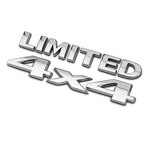 Dsycar Auto Tuning 4 X 4 + Limited Chrome 3D Decal Emblem Sticker Liberty Nameplate Badge Limited Trunk Hood Door (Silver) Cover