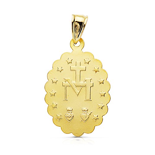 Colgante Virgen María Milagrosa 18K Oro Amarillo 25mm Colgante Virgen María Milagrosa 18K Oro Amarillo 25mm