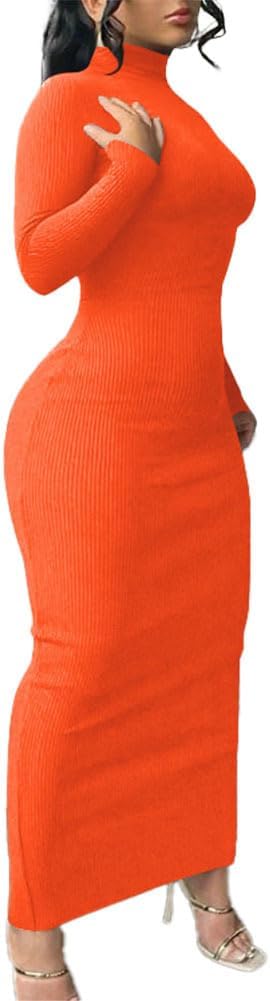 Nimsruc Women Bodycon Maxi Dress Long Sleeve Casual Long Dresses - Image 2